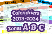 Calendriers 2023-2024 - Zones A B C